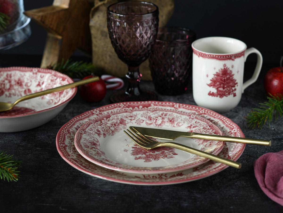 Kombinirani Servis Christmas Tree, 16-Delni - rdeča, Basics, keramika - Creatable