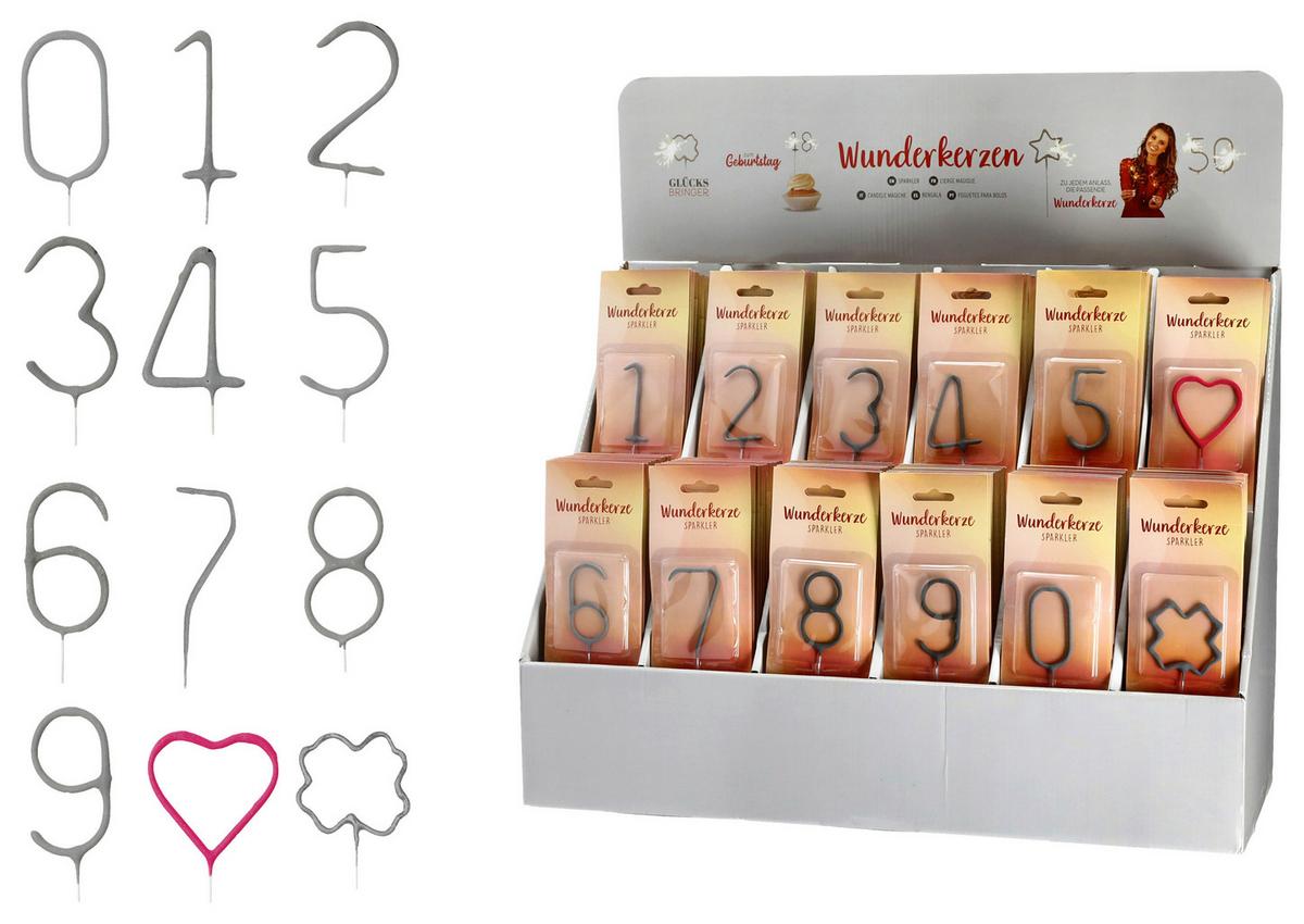 Wunderkerzen Mix diverse Designs - Basics, Metall (4,8/22/8,2cm)