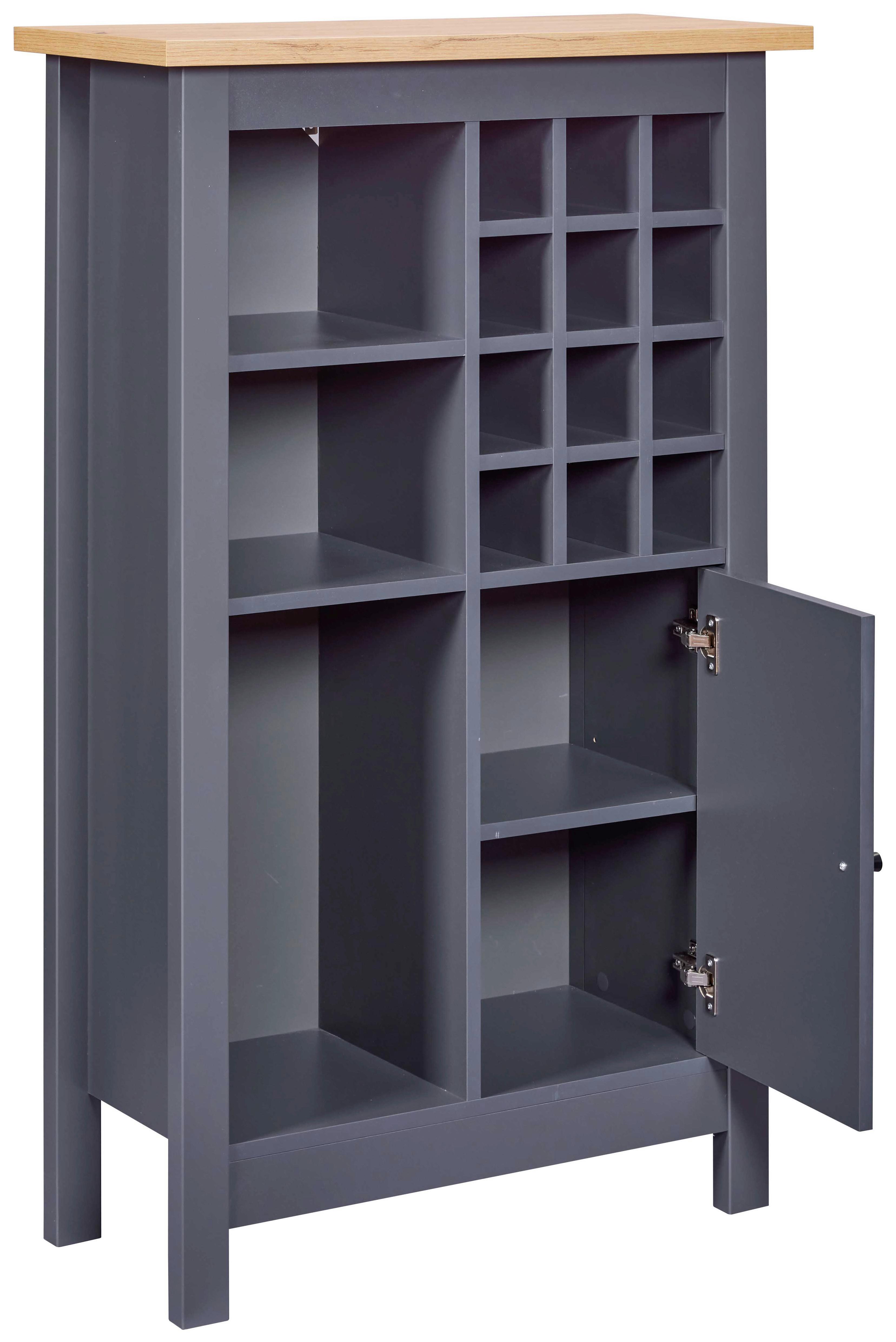 Weinschrank Venet, Anthrazit/Artisan Eiche - Anthrazit/Schwarz, MODERN, Holzwerkstoff/Kunststoff (76,8/124,4/33cm) - Mömax