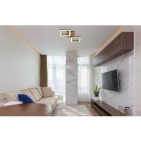 LED-Deckenleuchte Kerry max. 18 Watt - Dunkelbraun/Opal, Design, Holz/Kunststoff (46/22,5/7cm) - Globo
