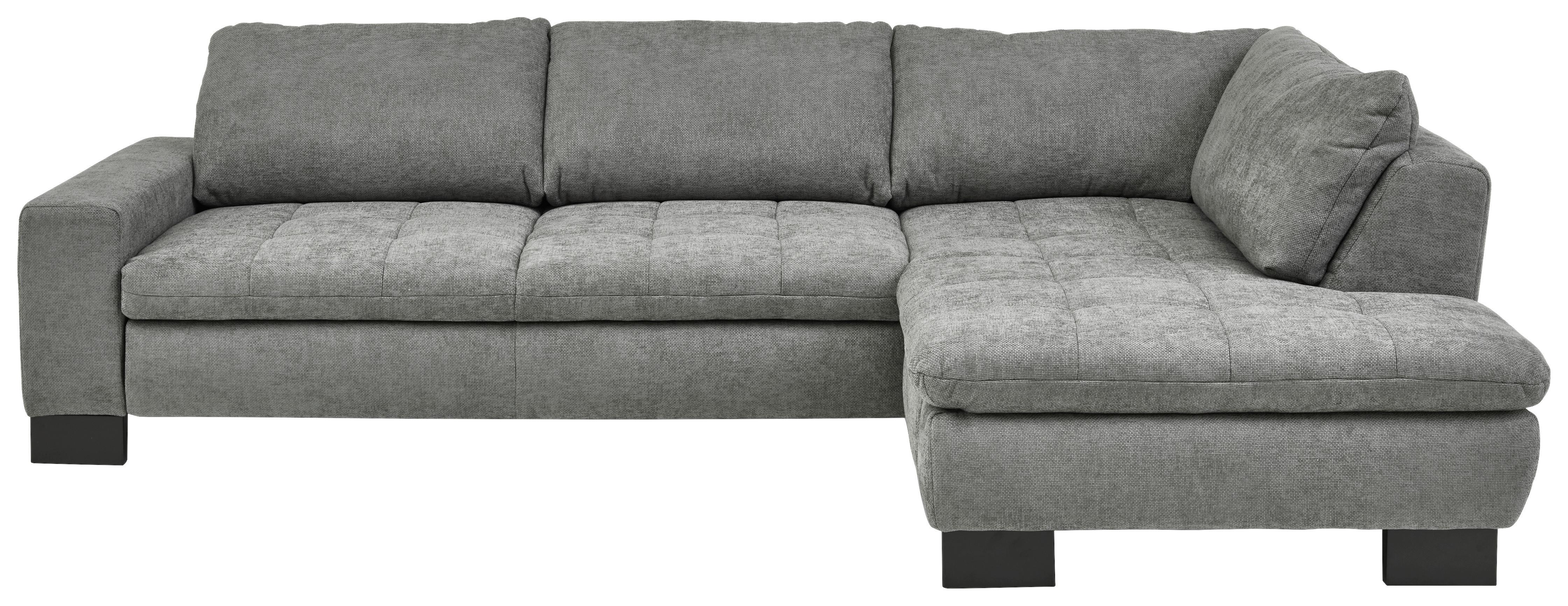 Ecksofa Lando Grau - Schwarz/Grau, MODERN, Textil/Metall (289/84/197cm) - Premium Living