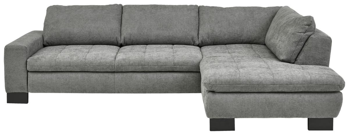 Ecksofa Lando Grau - Schwarz/Grau, MODERN, Textil/Metall (289/197cm) - Premium Living