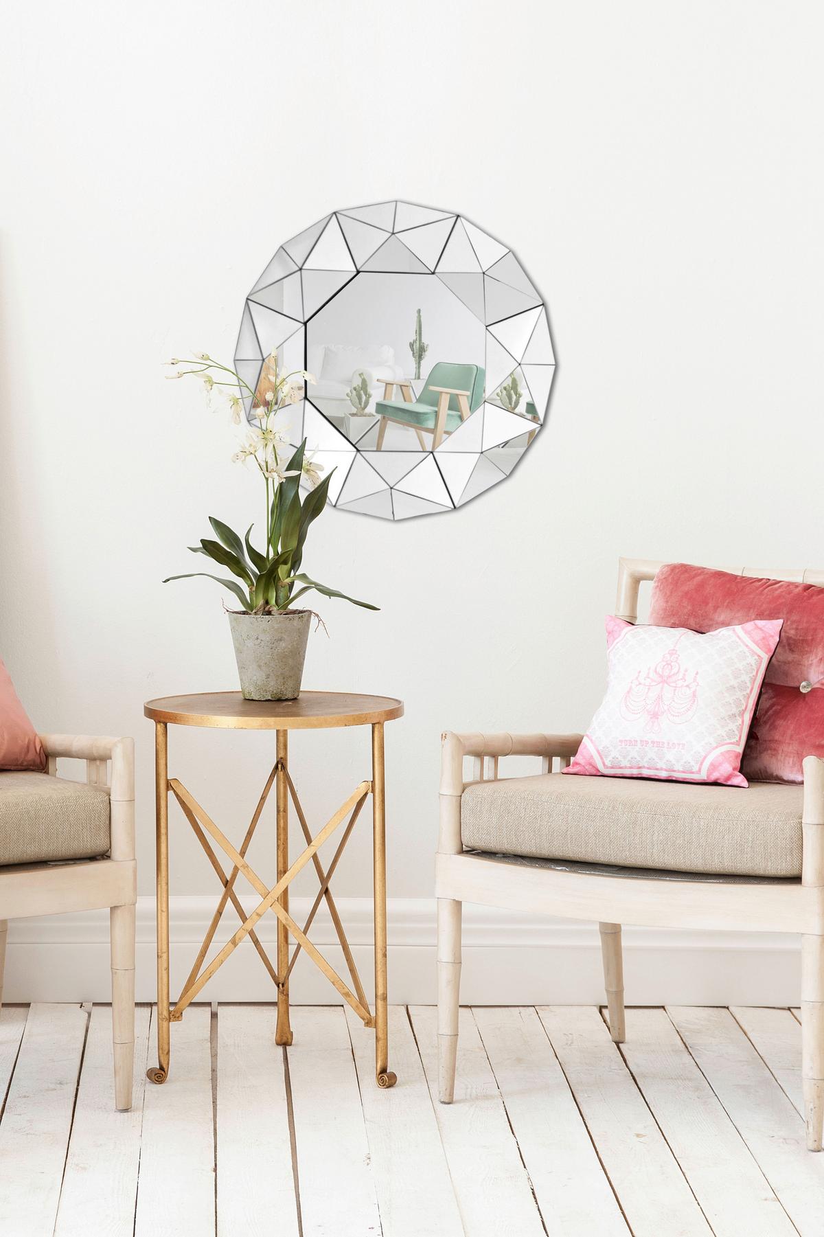 WANDSPIEGEL VULCANUS 1510 SILBER - Basics, Glas (70/70/4,4cm) - Kayoom