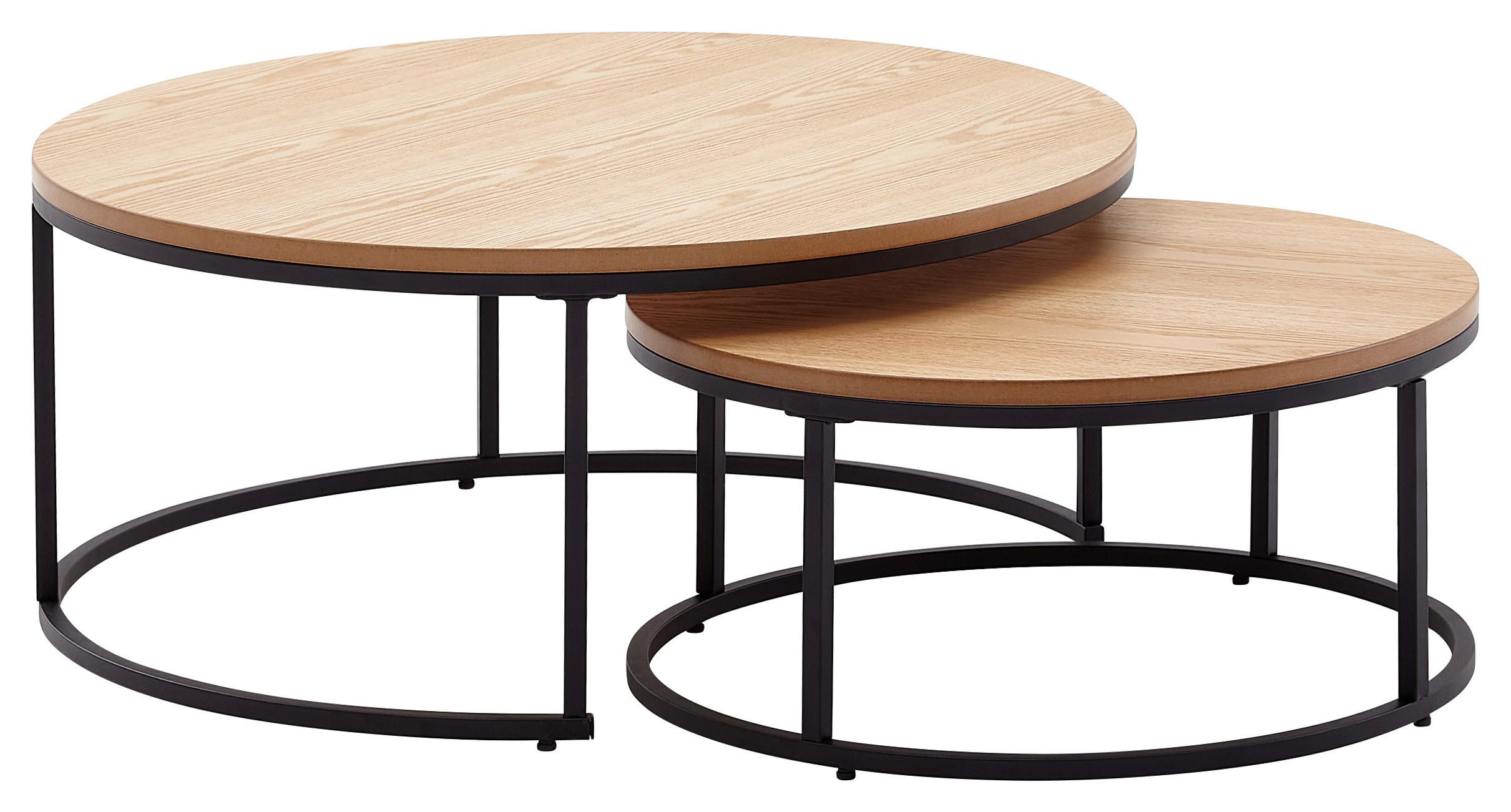 Set Mizic Wl6.507 - črna/rjava, Moderno, kovina/leseni material (80/80/36cm) - MID.YOU