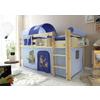 Spielbett Holz Malte ca. 90x200 cm Blau - Naturfarben/Dunkelblau, Natur, Holz (90/200cm) - MID.YOU