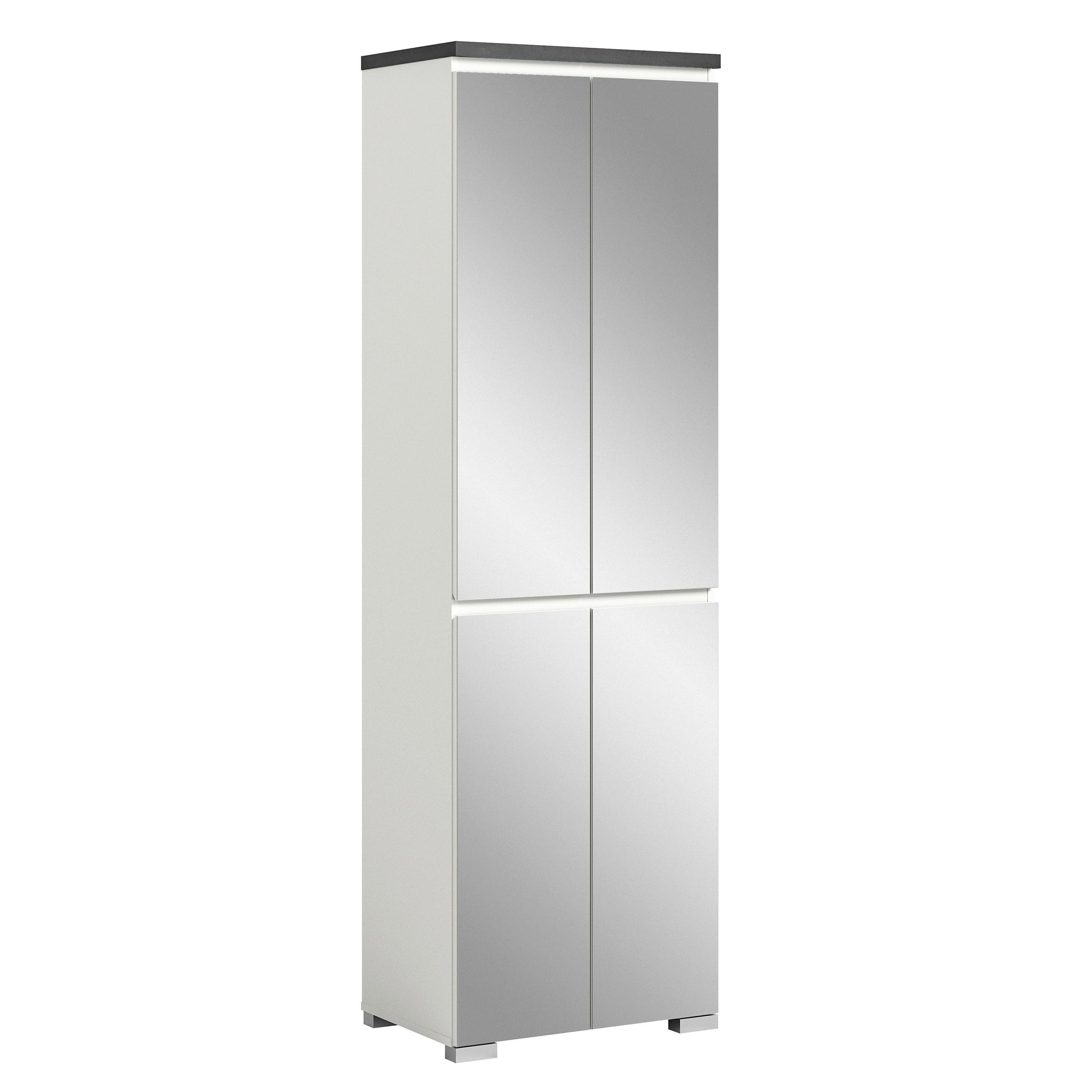 Schuhschrank Shoelove in Weiß/Grau - Silberfarben/Weiß, MODERN, Holzwerkstoff (60/194/40cm)