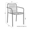 TRÄDGÅRDSSTOLAR SET NARDO - ljusgrå/svart, Modern, metall/textil (55/82/58cm) - Bessagi Garden