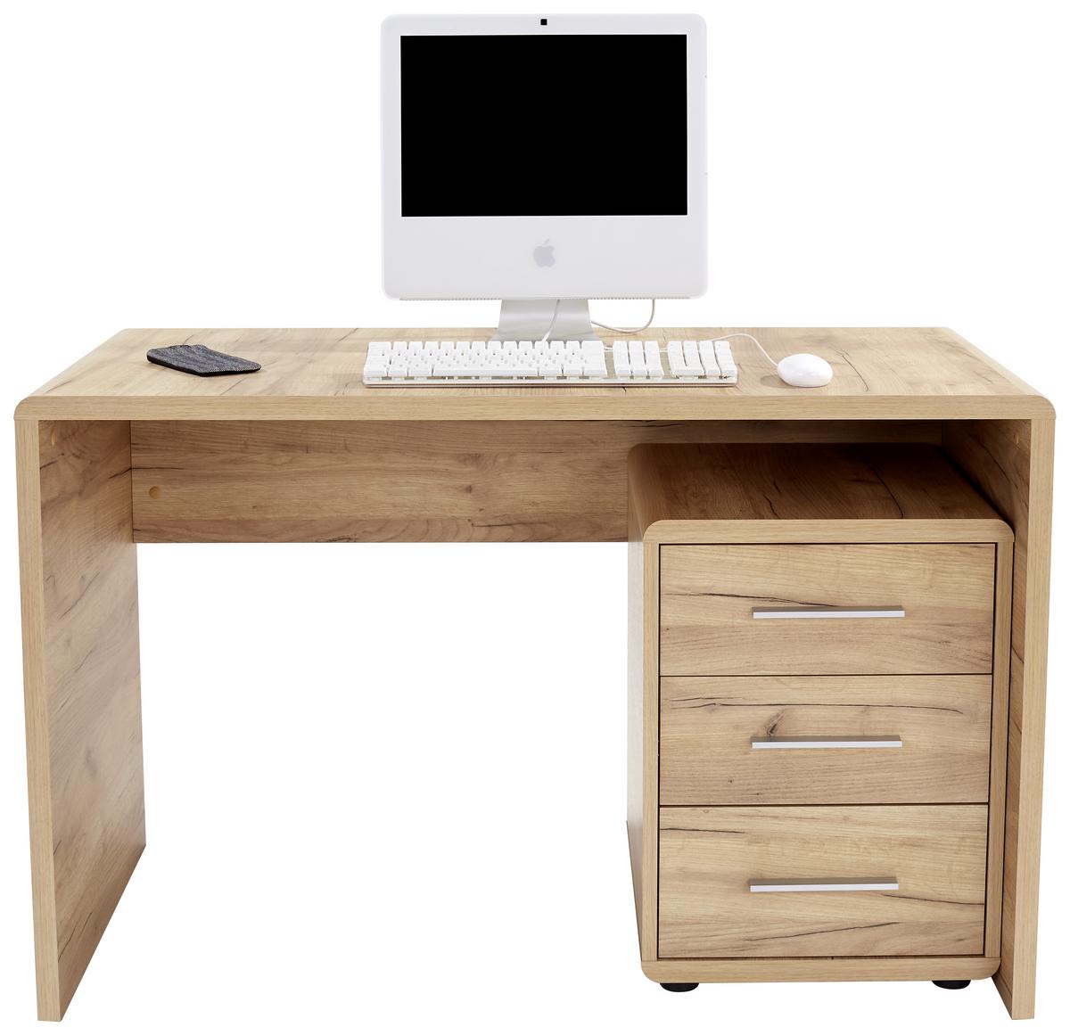 Íróasztal Tölgy Szín Fontana - tölgyfa, Modern, faalapú anyag (120/75,5/60cm)