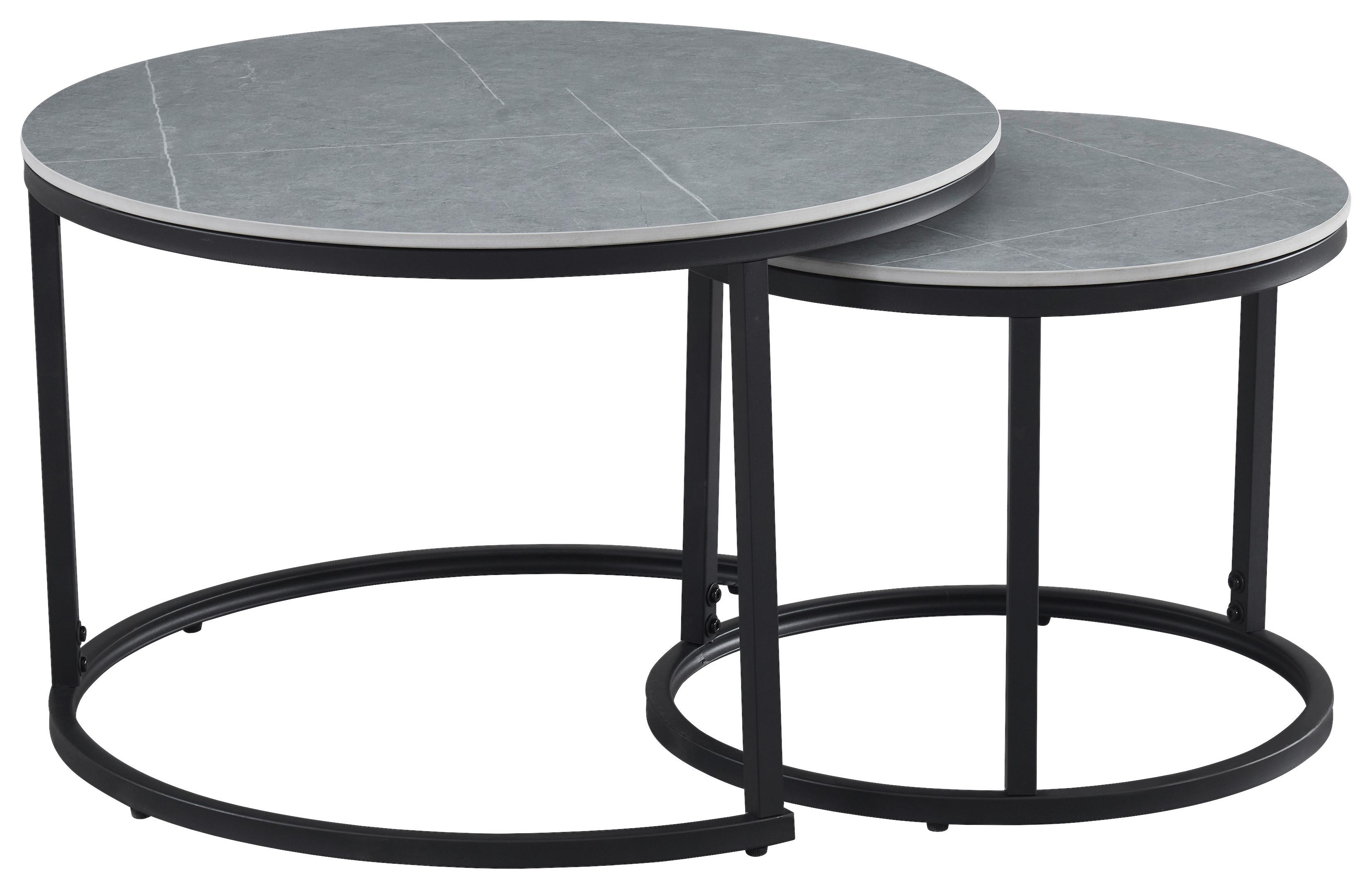 Set Stolića 2/1 Oscar - siva/crna, Moderno, kamen/metal (70/50/45/39cm) - Modern Living