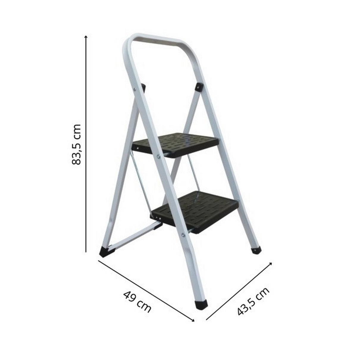 KLAPPTRITTLEITER 130001 - Weiss/Schwarz, Basics, Kunststoff/Metall (46/54,5/81cm) - Spirella