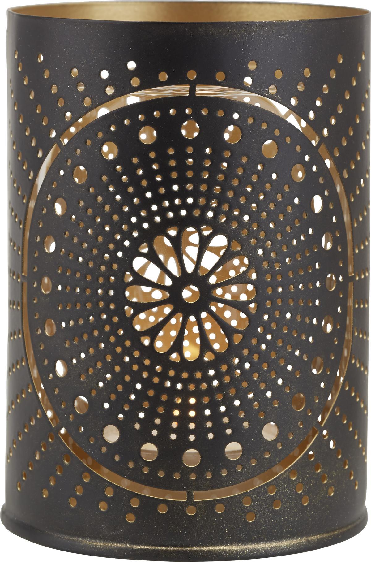Teelichthalter MILA aus Metall für 1 Teelicht - Goldfarben/Weiß, Metall (7/9,5cm) - Modern Living
