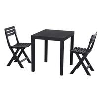 Balkonset Club 3-tlg. Anthrazit - Anthrazit, MODERN, Kunststoff (65/72/78cm) - Gardenson
