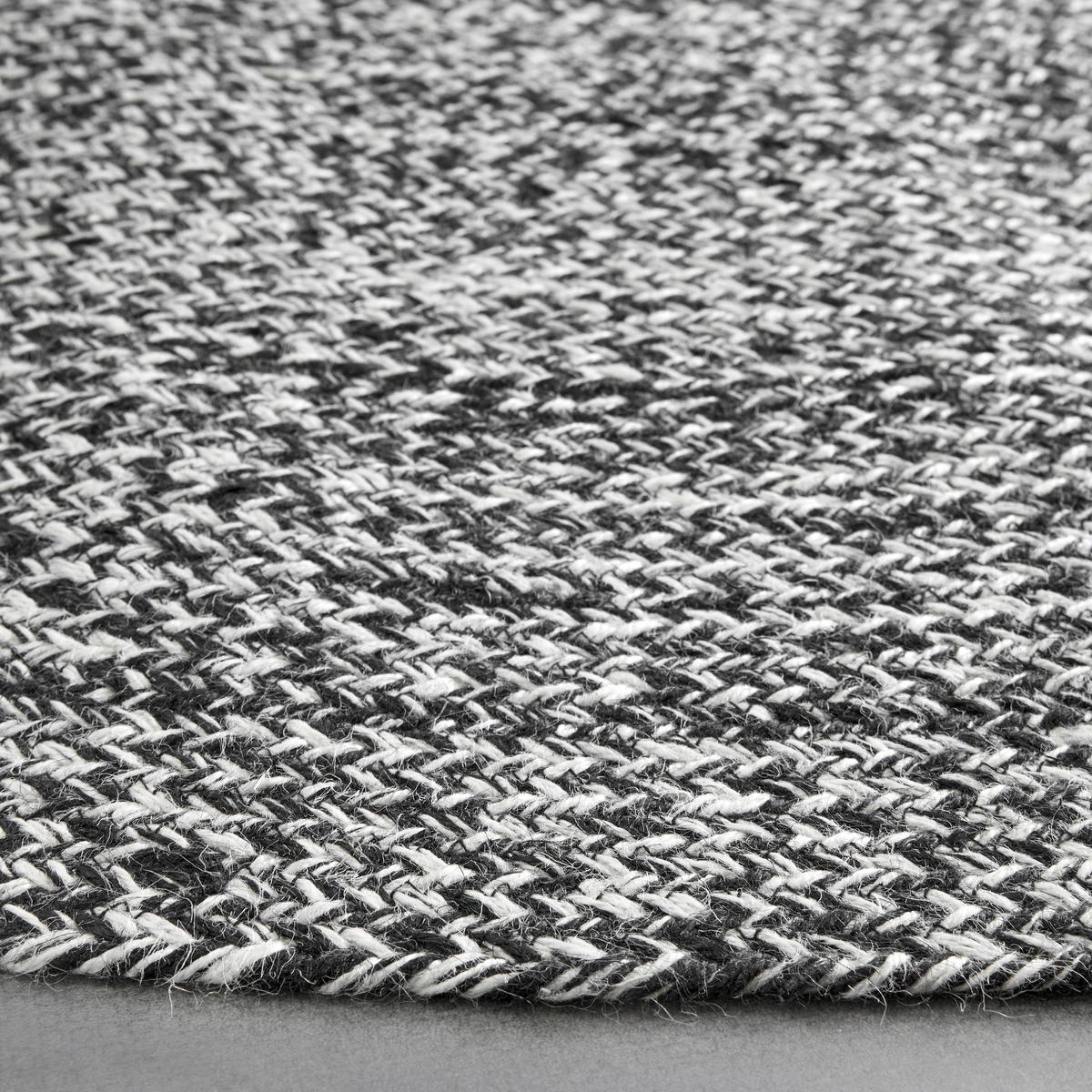Teppich Nero in Schwarz/Weiß Ø ca. 160cm - Schwarz/Weiß, MODERN, Textil (160cm)
