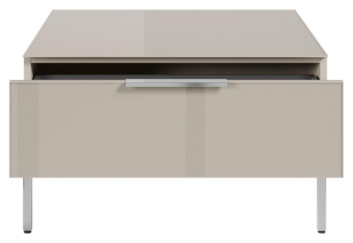 Couchtisch Siena - Chromfarben/Kaschmir, Modern, Glas/Holzwerkstoff (70/41/70cm) - Premium Living