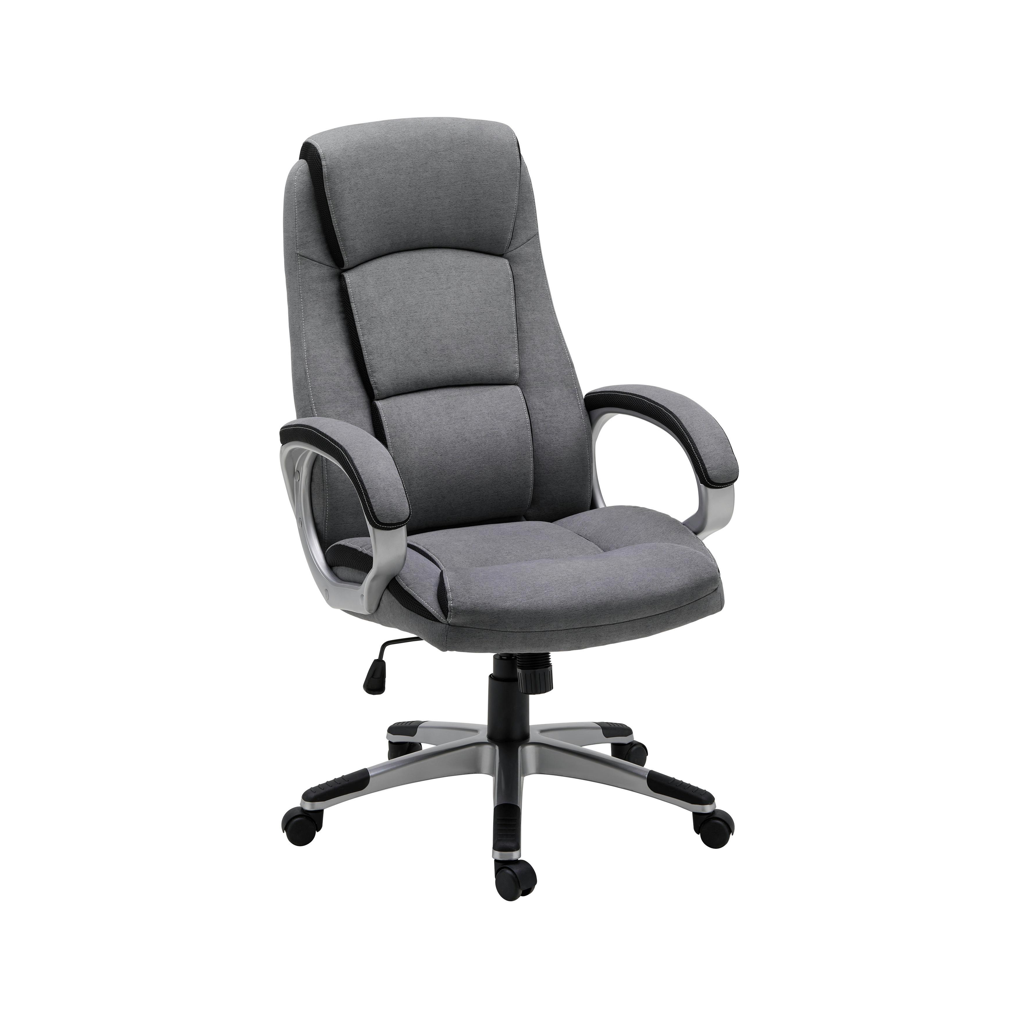 KONTORSSTOL NICO -EXKLUSIV- - silver/grå, Modern, metall/textil (66/115-123/74cm) - Mömax