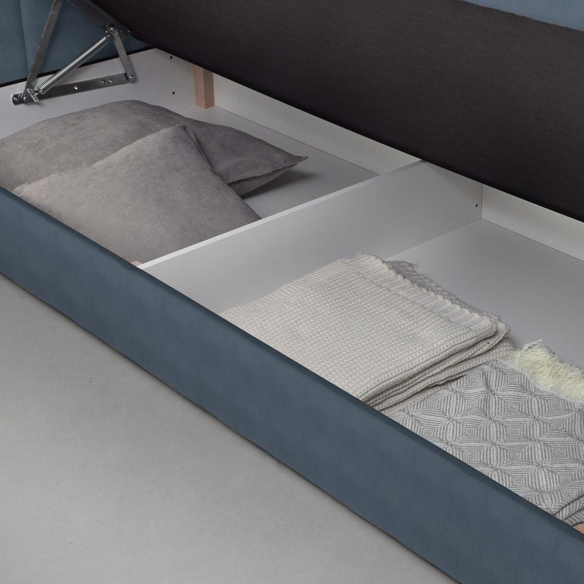 Boxspringbett Josie B Graublau ca. 160x200cm - Graublau/Schwarz, KONVENTIONELL, Holz/Holzwerkstoff (160/200cm) - Mömax