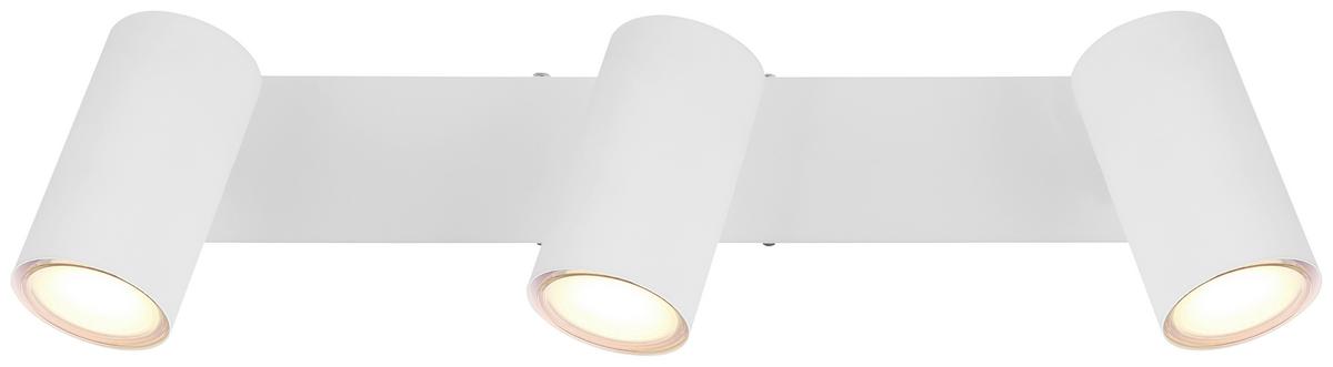 Spotlámpa Witmo 3 Égős - krómszínű/fehér, Modern, fém (43/6/12cm) - Mömax