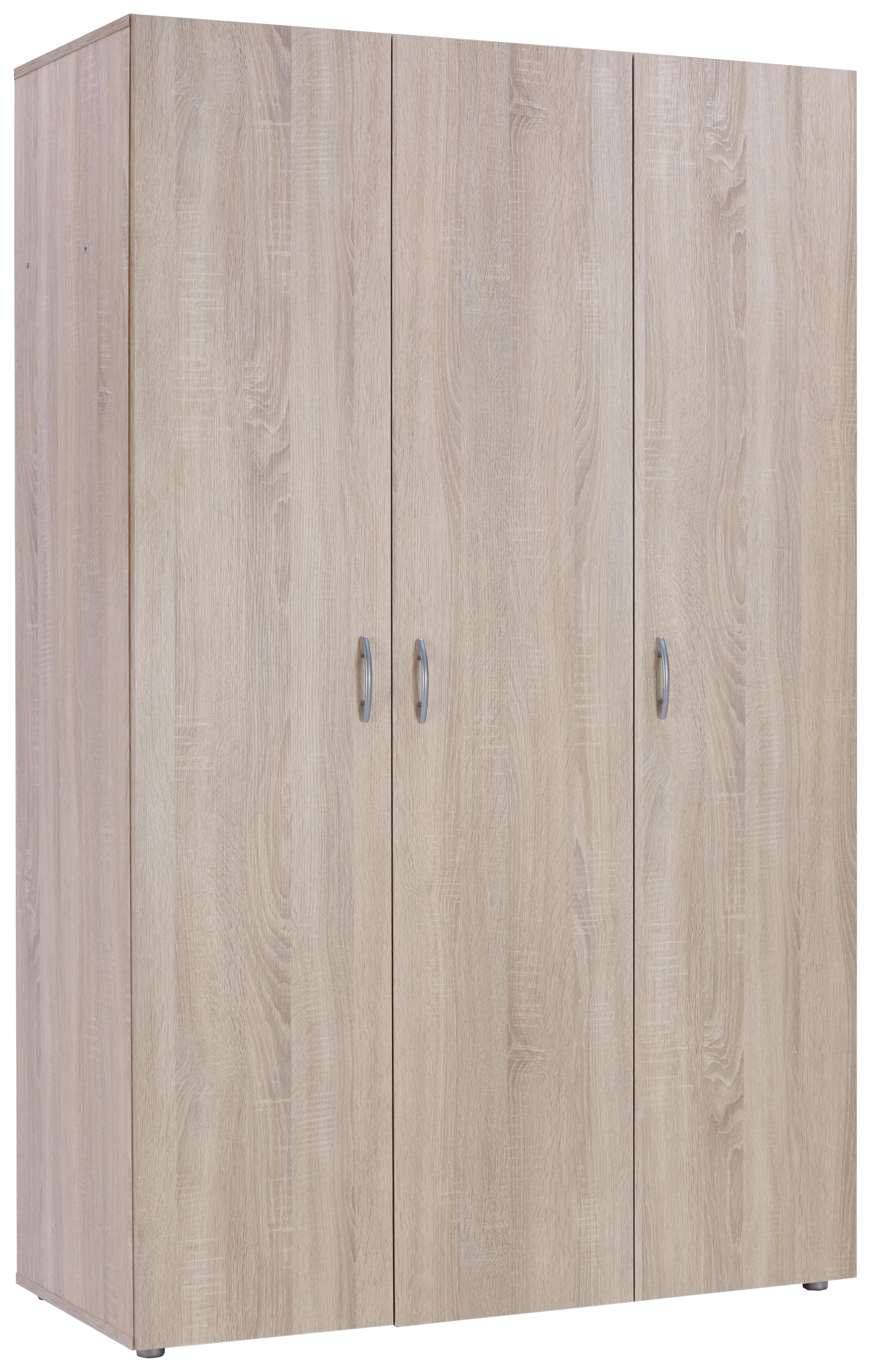 Kleiderschrank Basic in Sonoma Eiche - Grau/Sonoma Eiche, KONVENTIONELL, Holzwerkstoff/Kunststoff (110,7/179/51,9cm) - Based