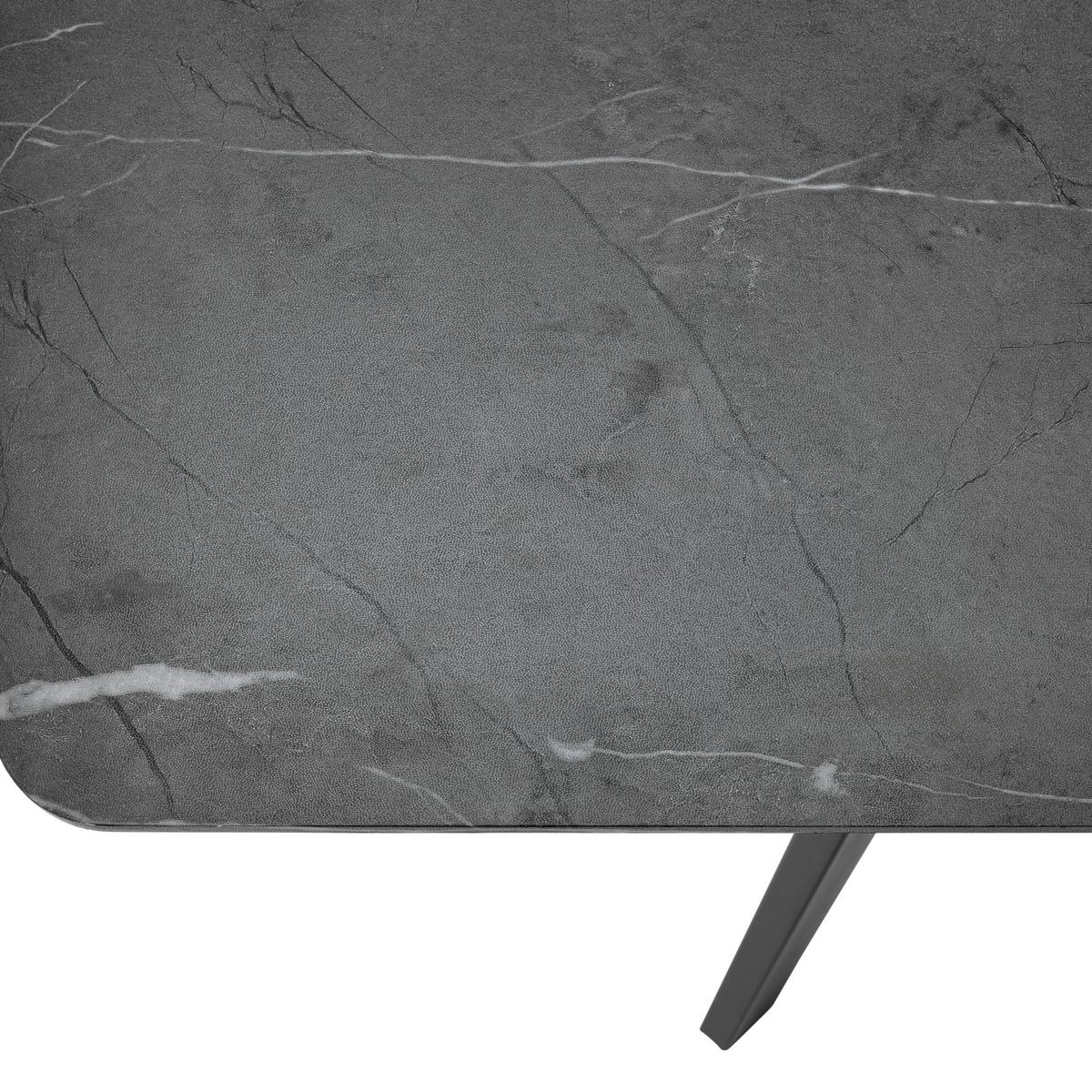 Raztegljiva Jedilna Miza Elian, 140-180x80cm - siva/črna, Konvencionalno, kovina/leseni material (140/180/75/80cm) - MID.YOU