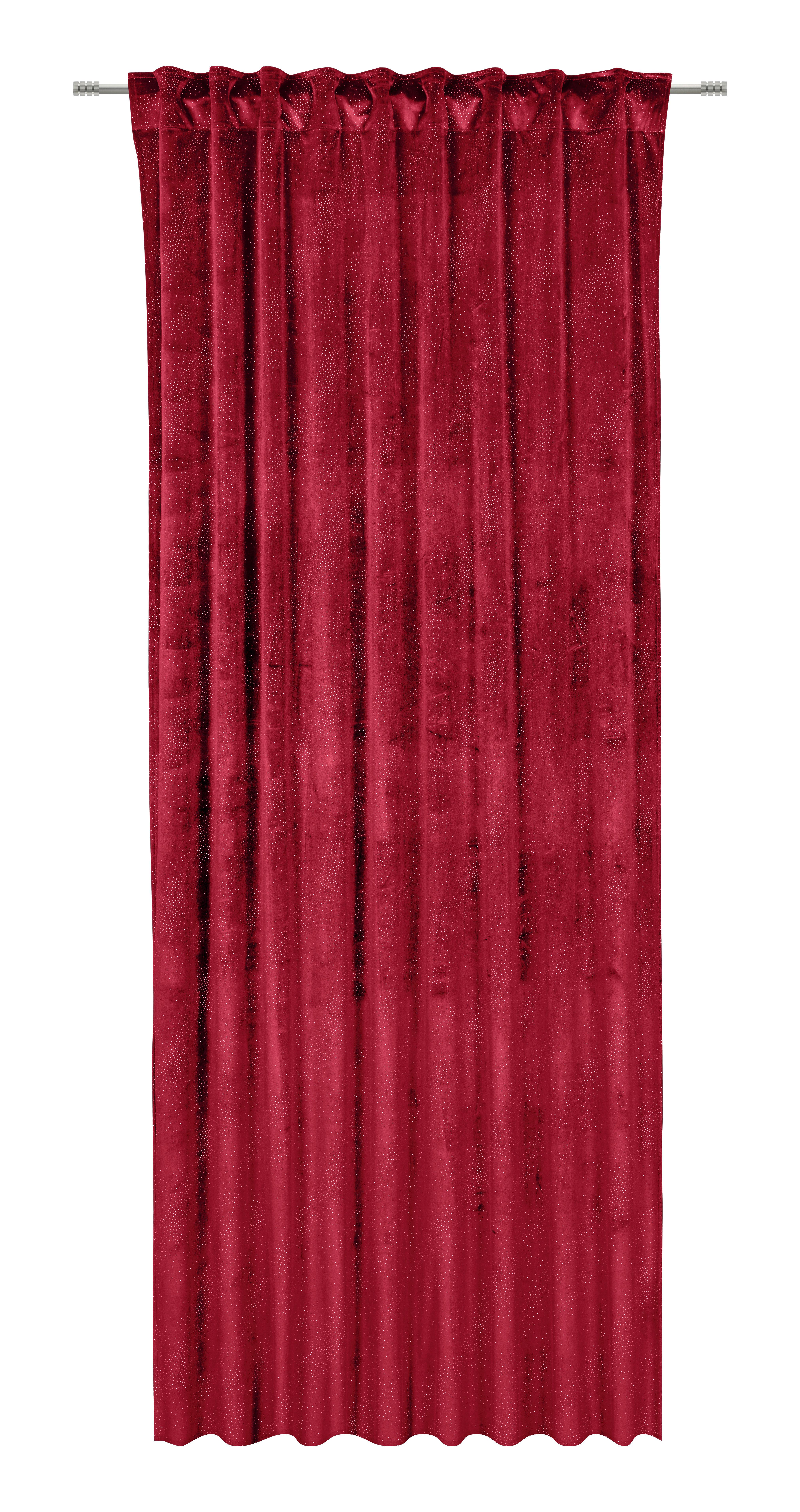 GARDINLÄNGD LUCIA - röd, textil (140/245cm) - Mömax