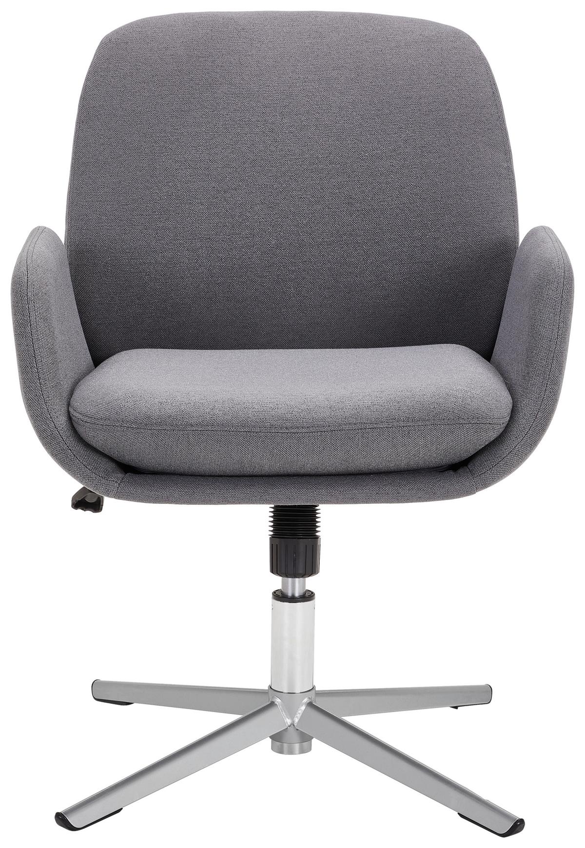 KRZESŁO Z PODŁOKIETNIKAMI SIGI    -NOVEL- - kolor stalowy/ciemnoszary, Konventionell, metal/tkanina (60/77-84/66cm) - Novel