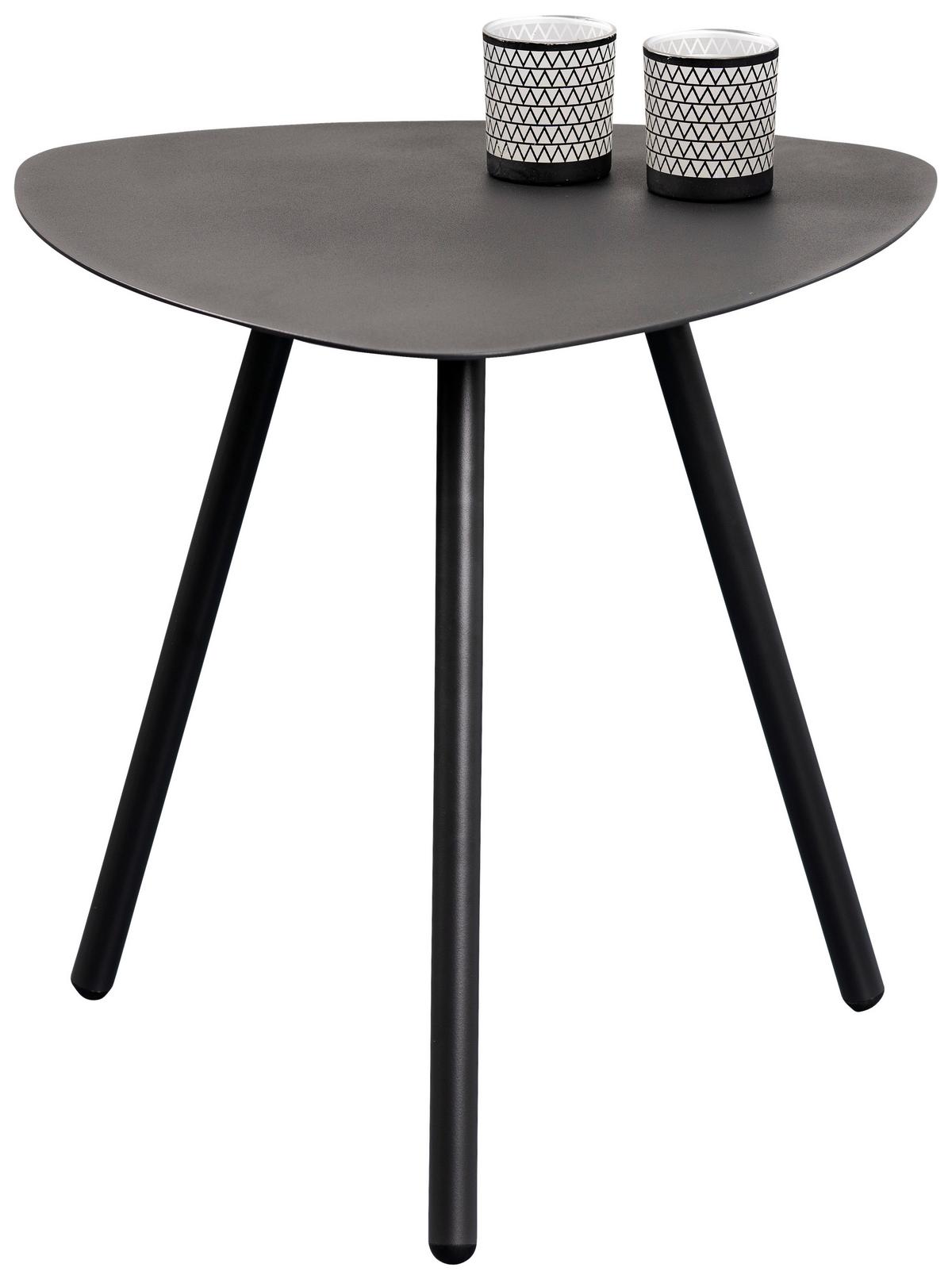 STOLIK BOCZNY MIRA 2 - antracytowy, Design, metal (50/50/50cm) - Xora