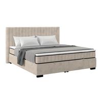 Box Krevet Maya C - boje pijeska/crna, Moderno, drvni materijal/drvo (200/200cm) - Modern Living
