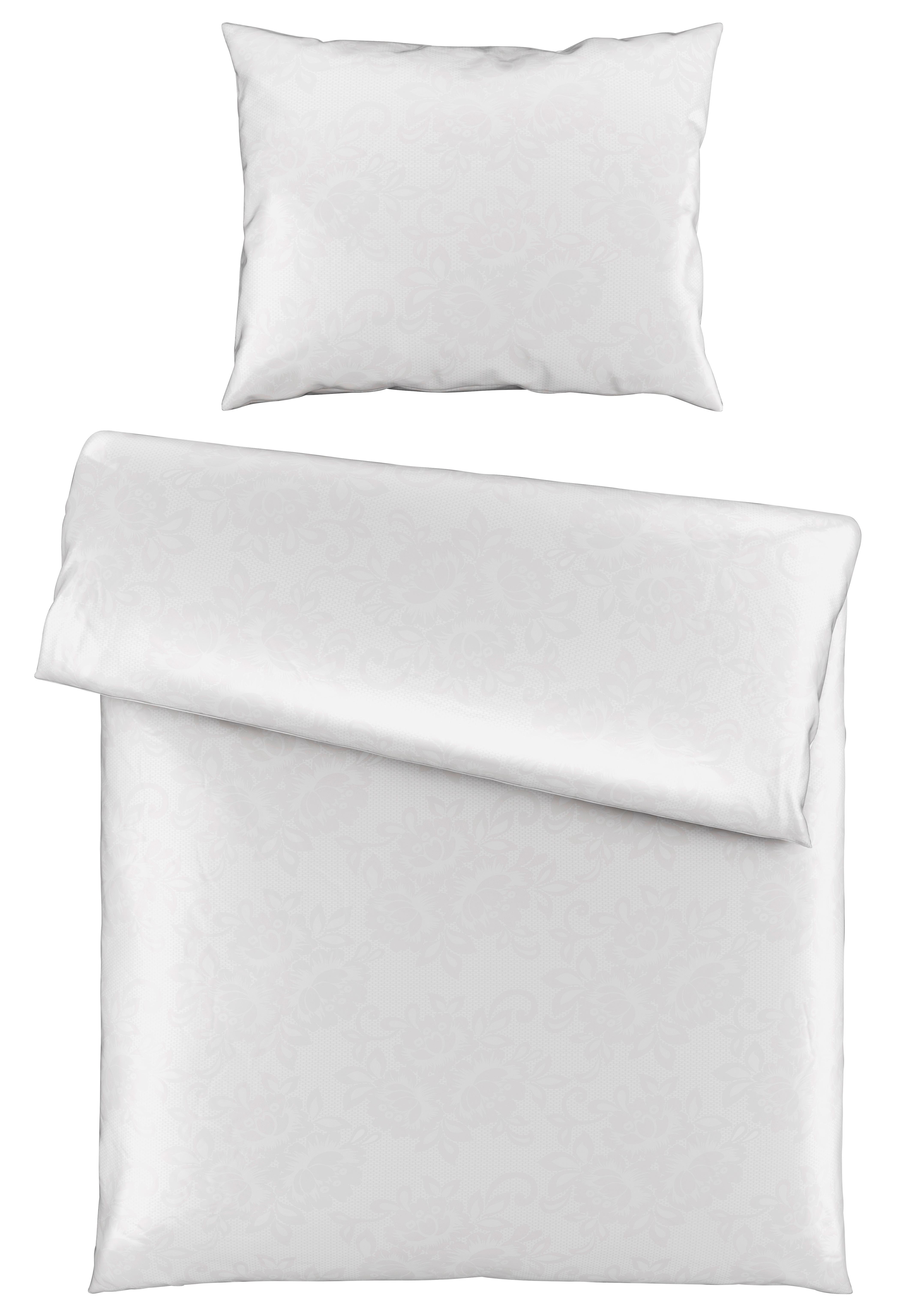 Posteljnina Senta, Bela, Saten, 60/80, 140/200 - bela, Romantika, tekstil (140/200cm) - Modern Living