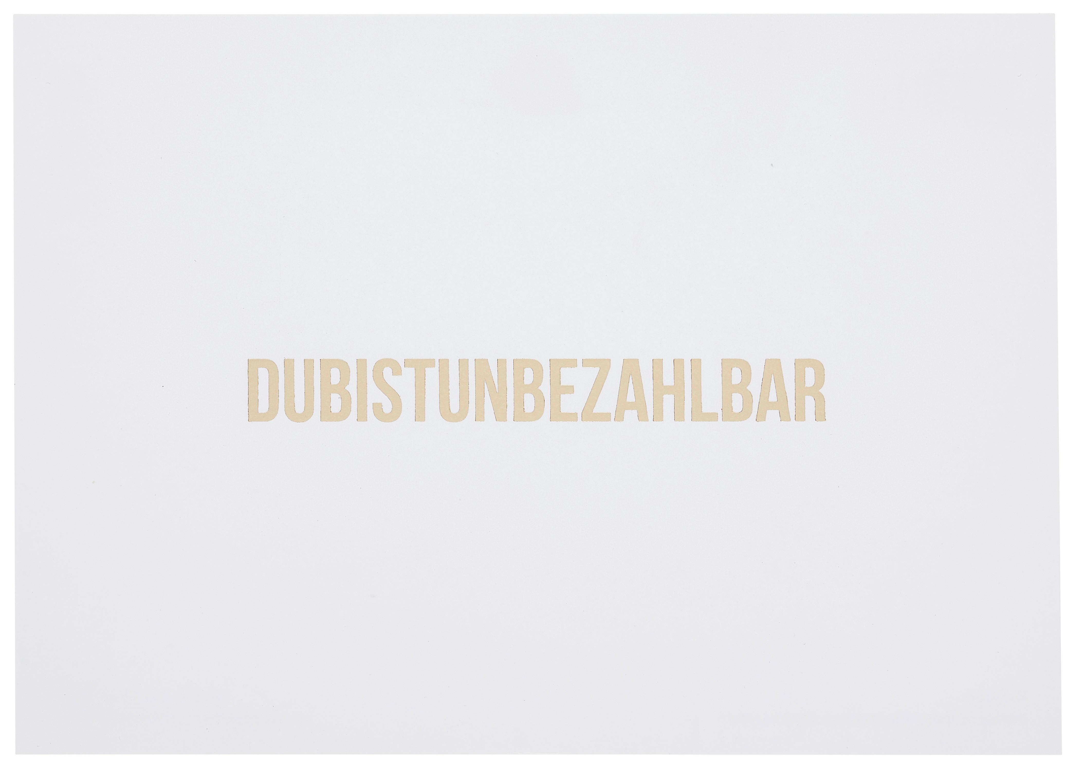 POSTKARTE GOLD - Goldfarben/Weiß, Papier (14,8/10,5cm)