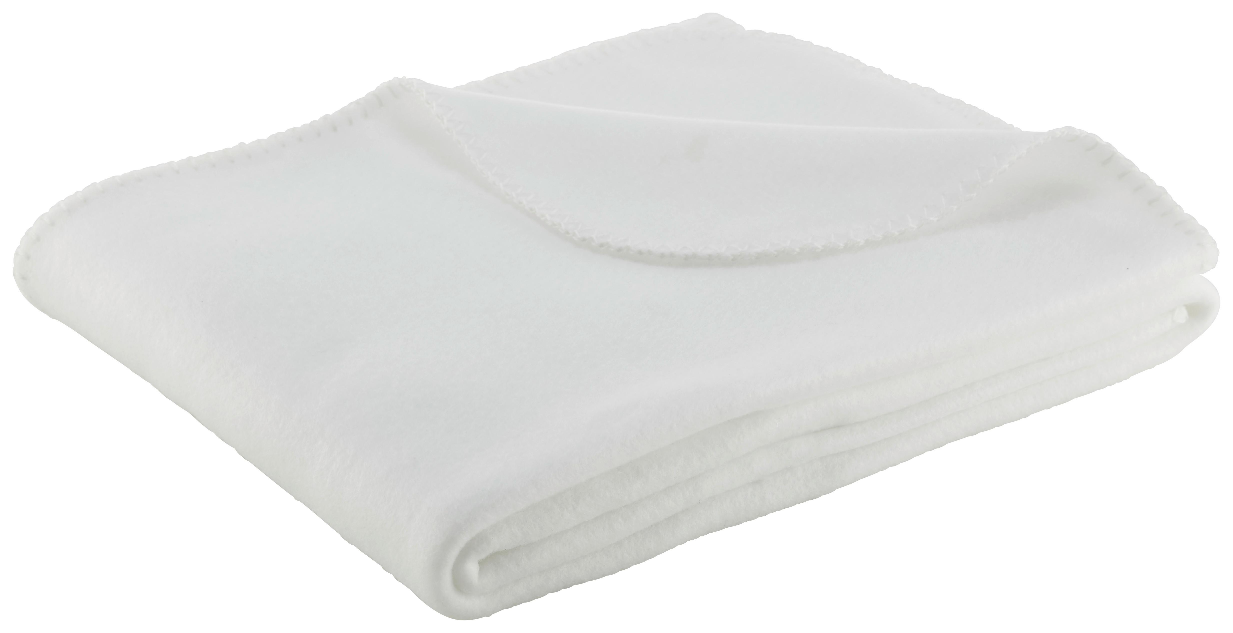 Fleecedecke Beatrix ca. 130x160cm - Weiss, Textil (130/160cm) - Based