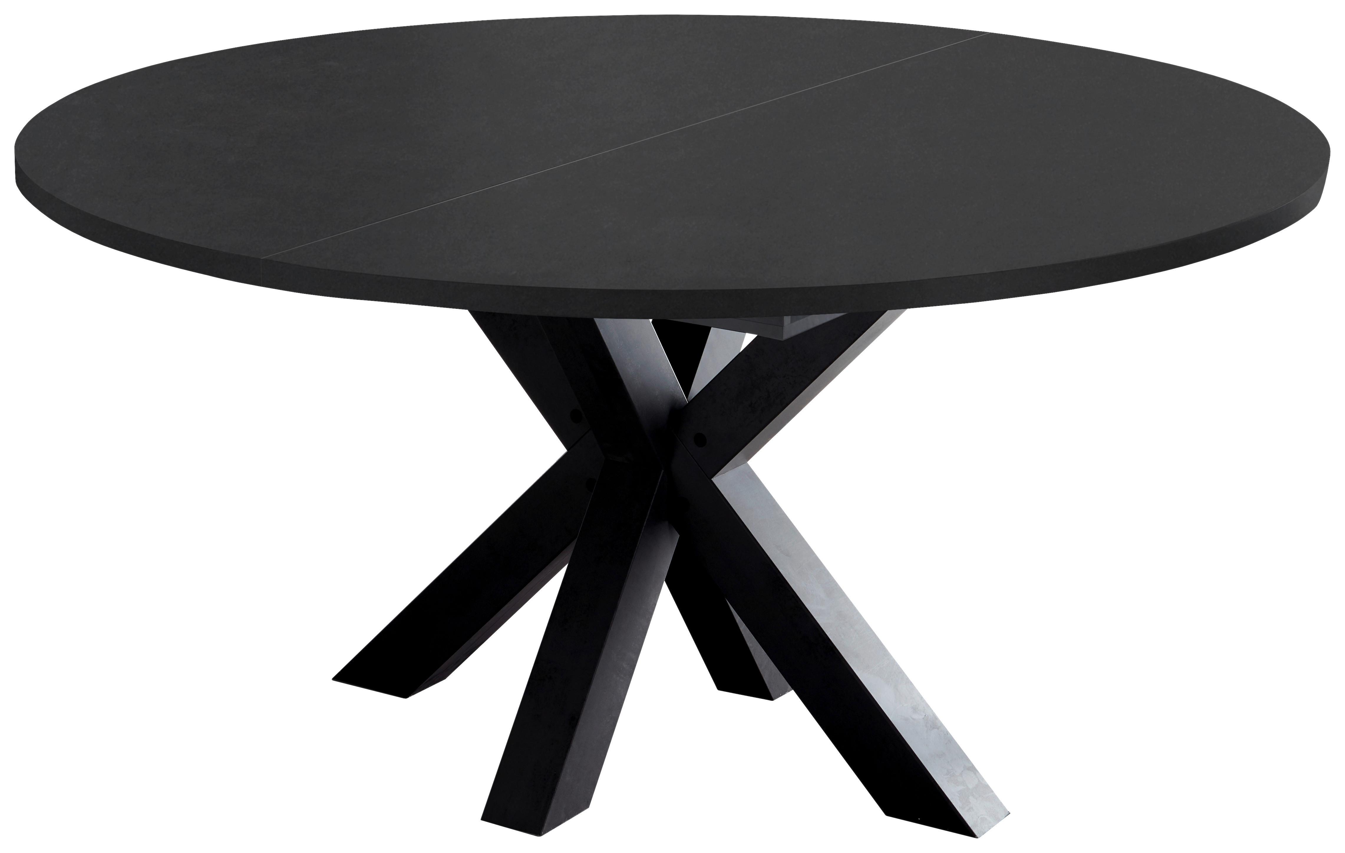 Ausziehtisch in Schwarz - Schwarz, MODERN, Holzwerkstoff (130-170/130/78cm) - ecoTree