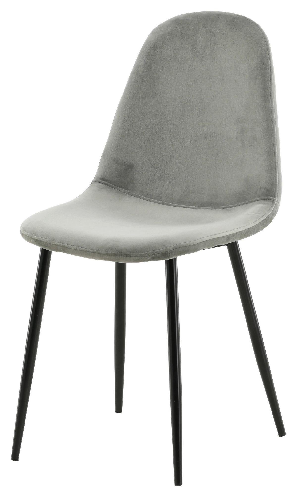 STUHL-SET POLAR - Schwarz/Grau, Design, Textil/Metall (42,5/88/53cm) - Livetastic
