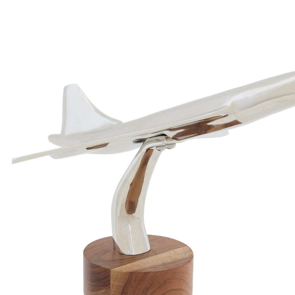 Avion decorativ Johan cca. 49x25 cm - argintiu, Basics, metal (25cm)