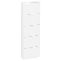 Schuhschrank Sulos XL Weiß - Silberfarben/Weiß, Design, Holzwerkstoff/Kunststoff (59/179/17cm) - MID.YOU