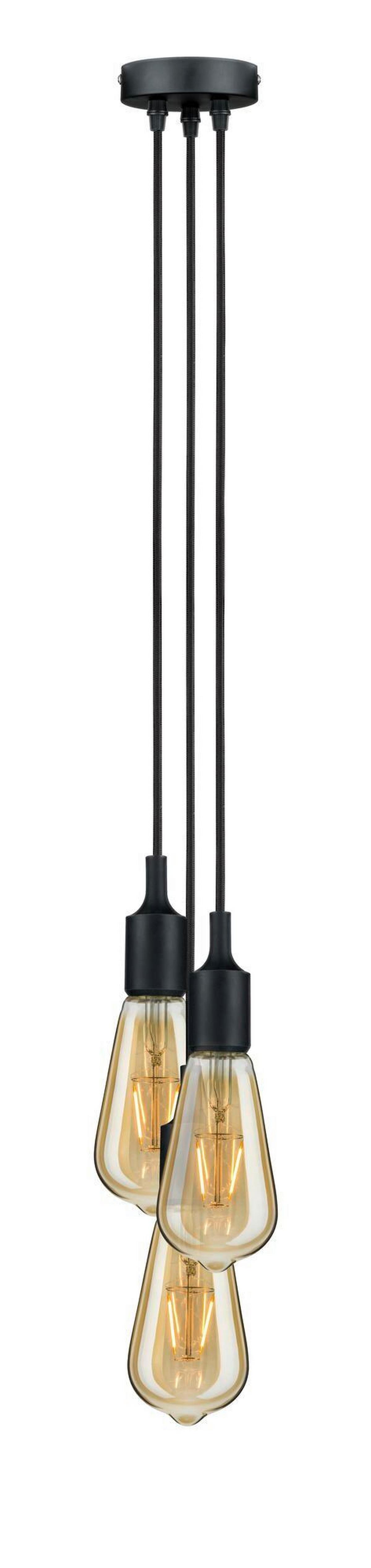 Hängeleuchte Ketil in Schwarz max. 60 Watt - Schwarz, Design, Kunststoff/Metall (10,0/200,0cm) - Paulmann