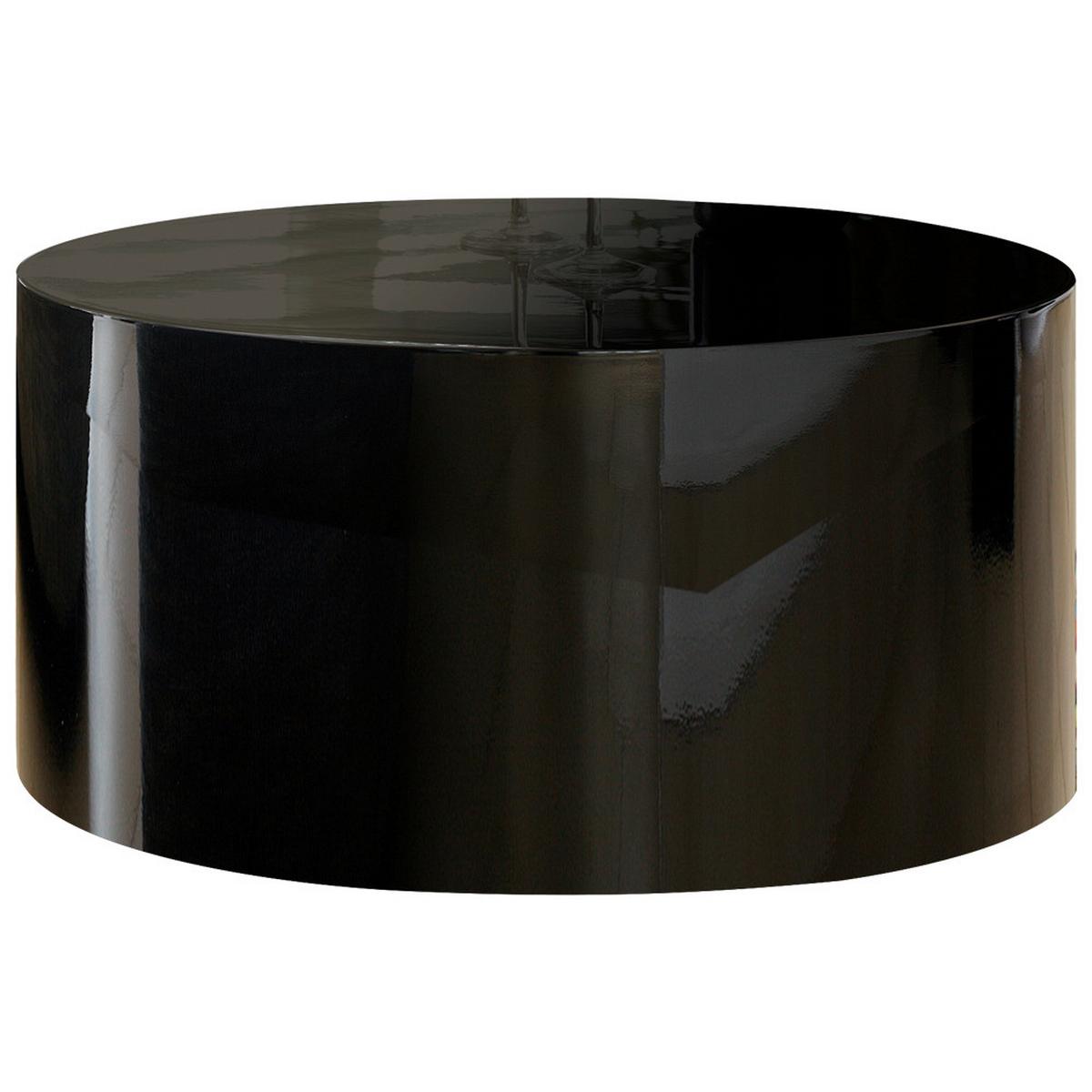 Klubska Miza Rund, Črna - črna/visoki sijaj, Design, leseni material (60/30cm) - Livetastic