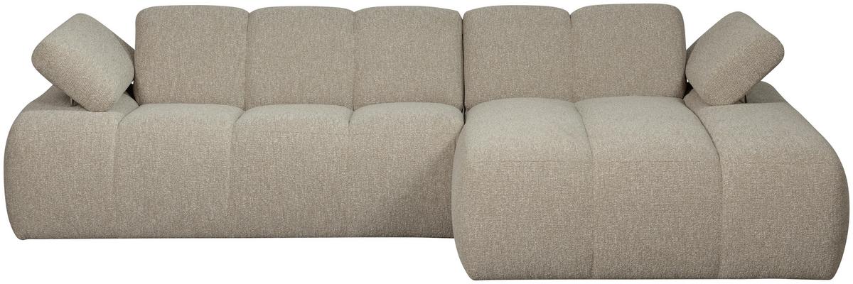 Ecksofa Mojo Beige S: 284x160 cm - Beige/Schwarz, Design, Kunststoff/Textil (284/160cm) - Livetastic