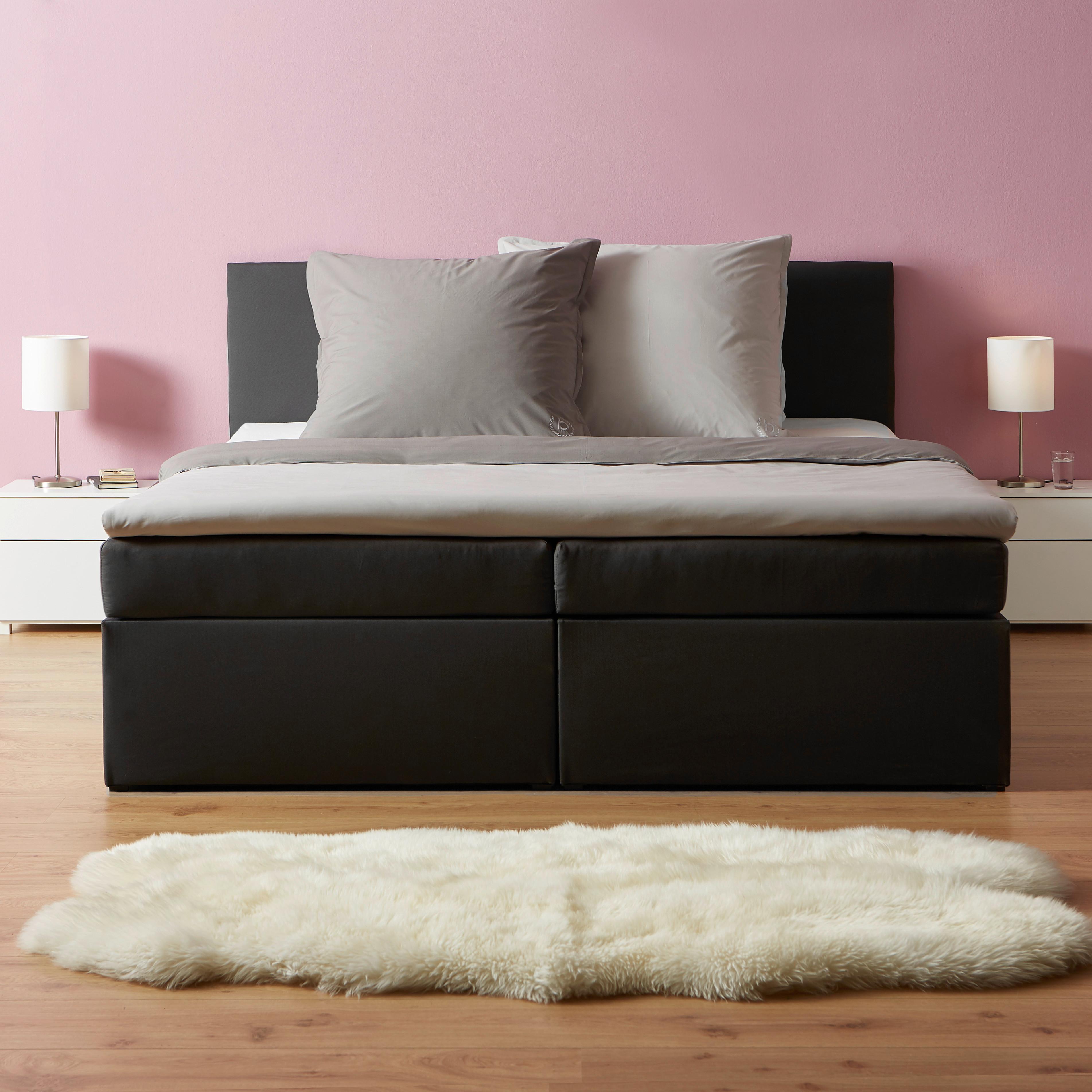 Boxspringbett LUCY dunkelgrau ca. 180x200cm inkl. Topper - Dunkelgrau, Modern, Holz/Textil (180/200cm) - Bessagi Home