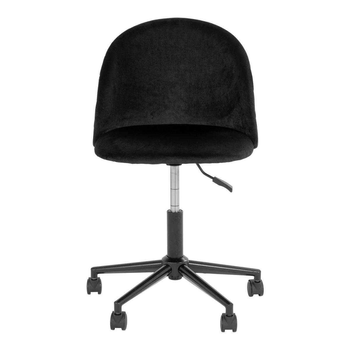 Drehstuhl Geneve Office Chair Schwarz/Chromfarben - Schwarzchrom/Schwarz, MODERN, Kunststoff/Textil (55/73-87/55cm) - MID.YOU