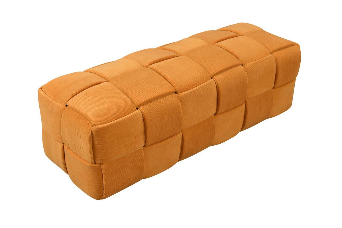 Tabure Elliot - narančasta/crna, Moderno, drvo/tekstil (124/48/44cm) - Mömax