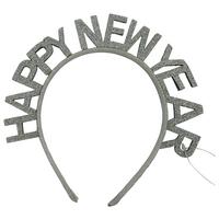 Haarreifen Happy New Year Silberfarben - Silberfarben, KONVENTIONELL, Kunststoff (17.5/17.5/1cm) - Mömax