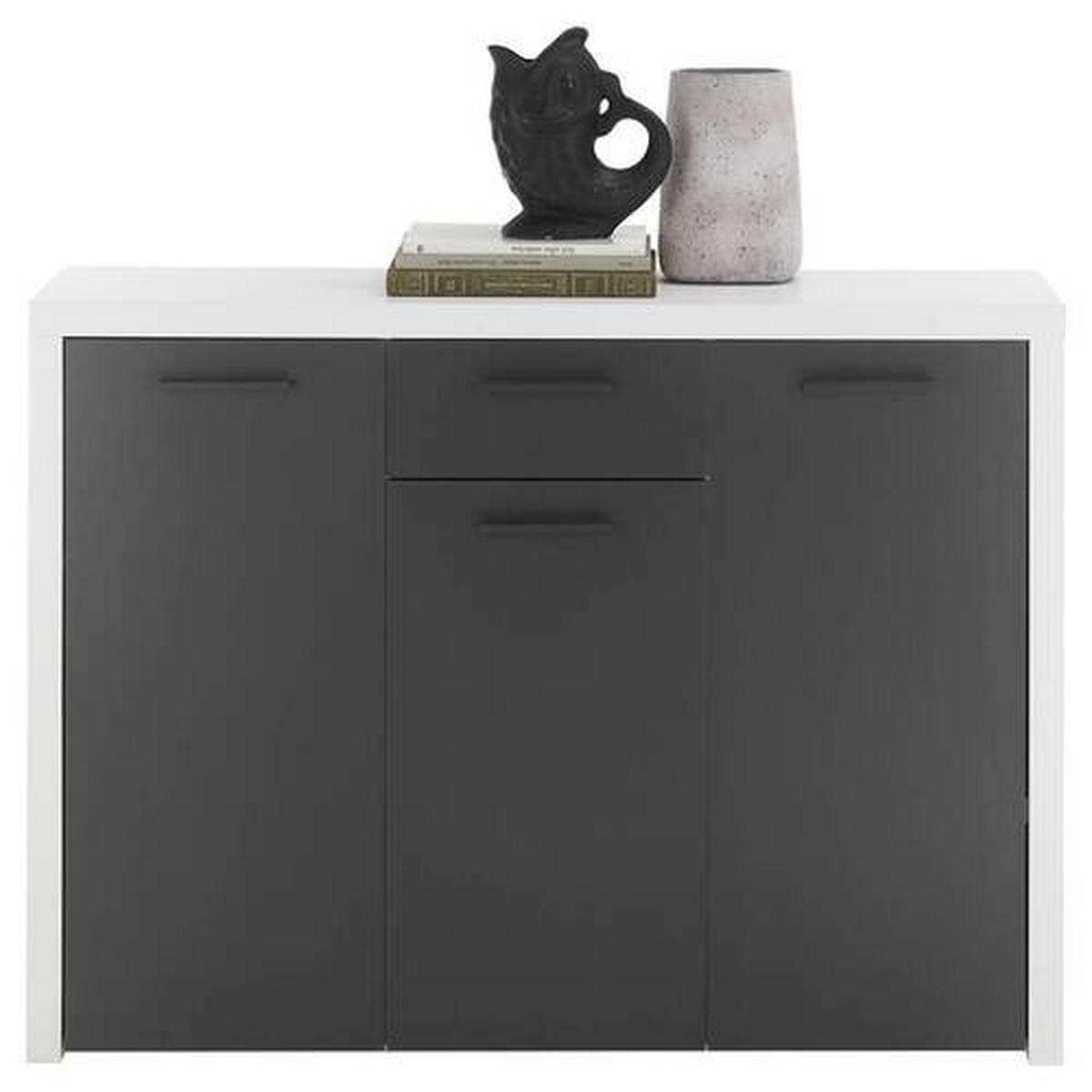 Sideboard Modica in Anthrazit/Weiß - Anthrazit/Weiß, MODERN, Holzwerkstoff/Kunststoff (119/88/38cm) - Mömax