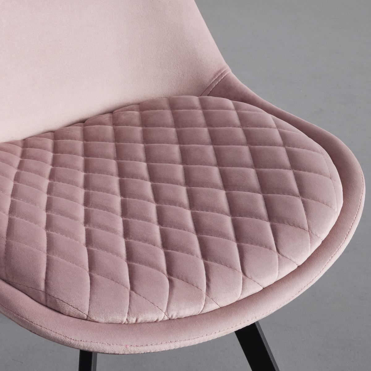 KRZESŁO MIA - różowy/czarny, Modern, metal/tkanina (49/83/53cm) - Bessagi Home