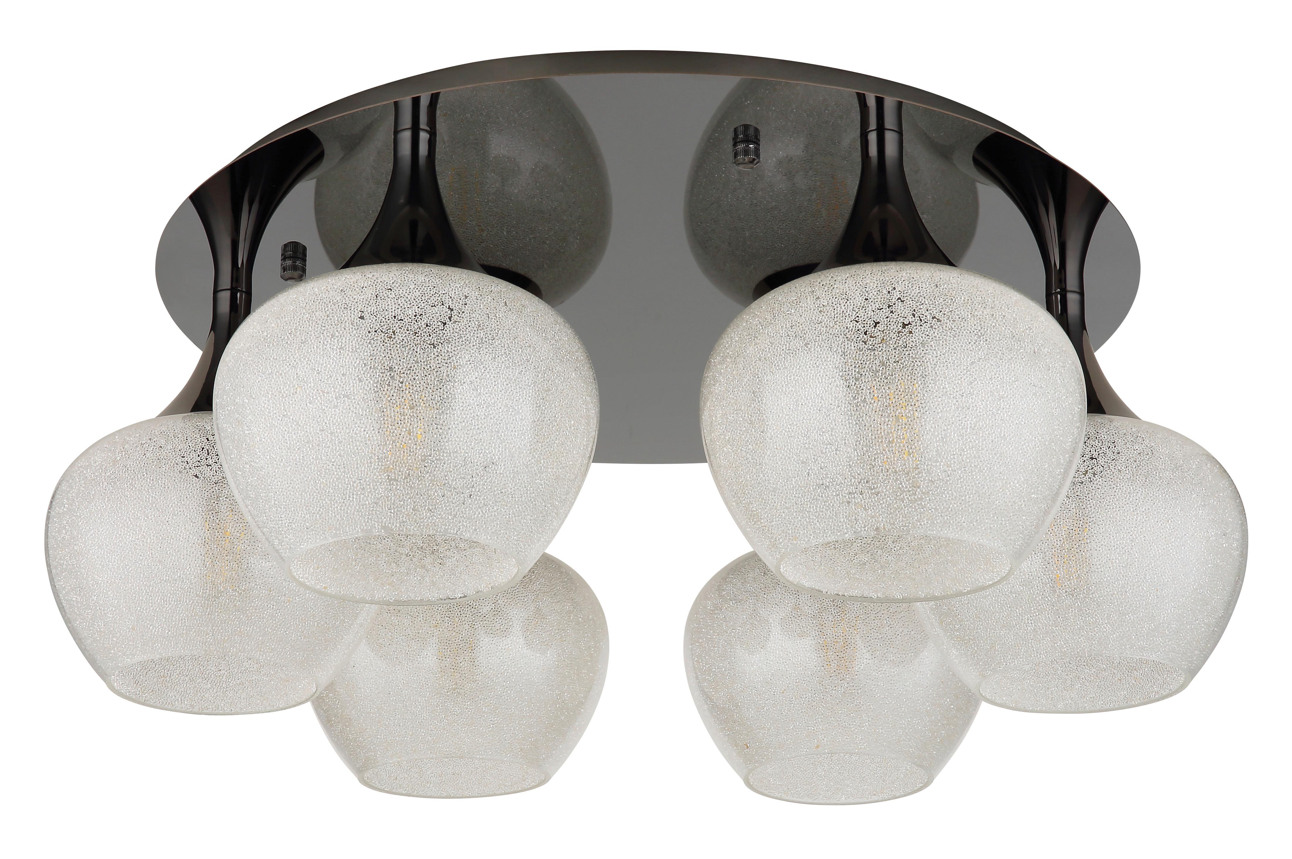 Deckenleuchte Maxy Klar/Schwarz max. 40 Watt - Klar/Schwarz, KONVENTIONELL, Glas/Metall (65/26,5cm) - Globo