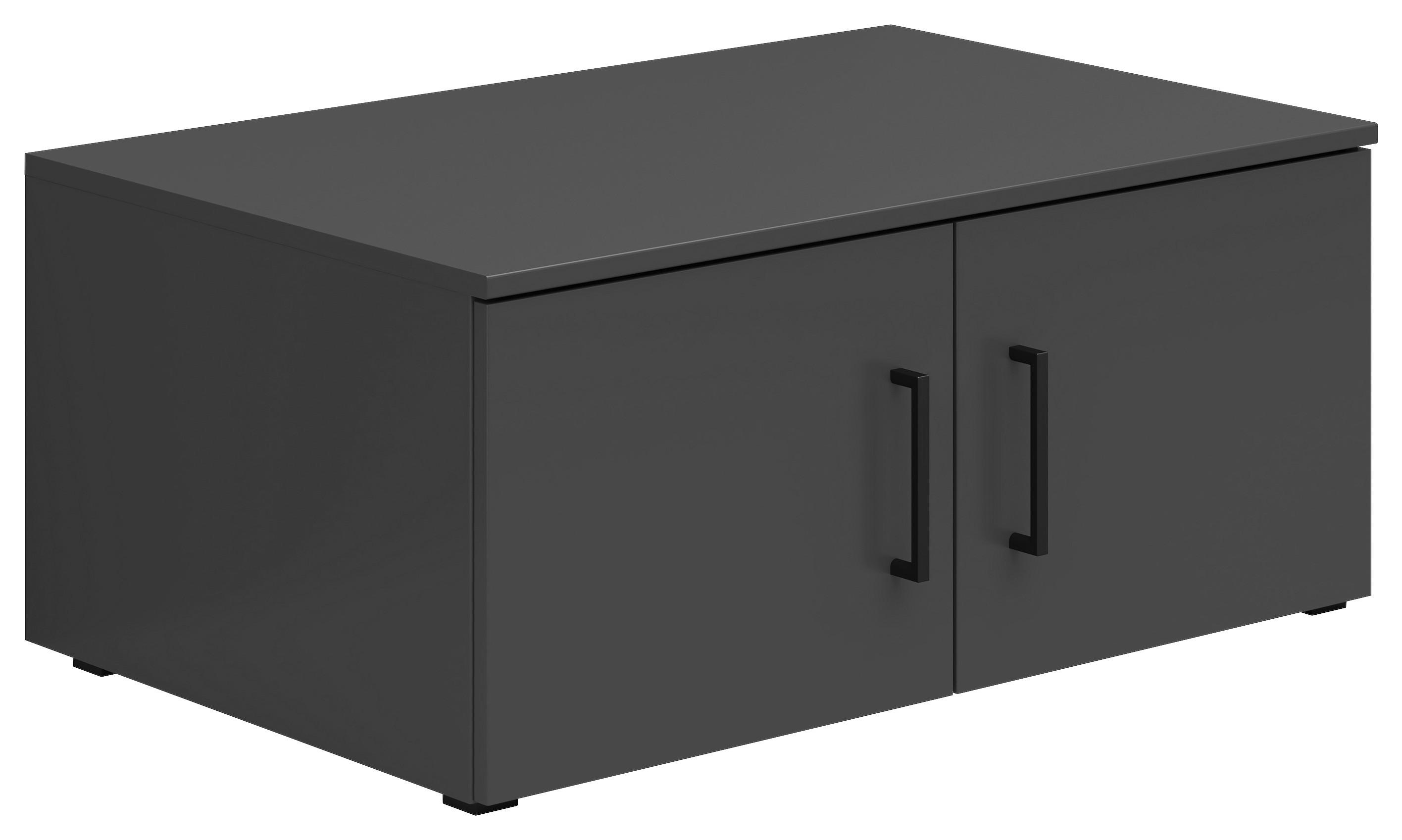 Aufsatzschrank Graphitfarben - Graphitfarben/Schwarz, Modern, Holzwerkstoff/Kunststoff (80/35/52cm) - Premium Living