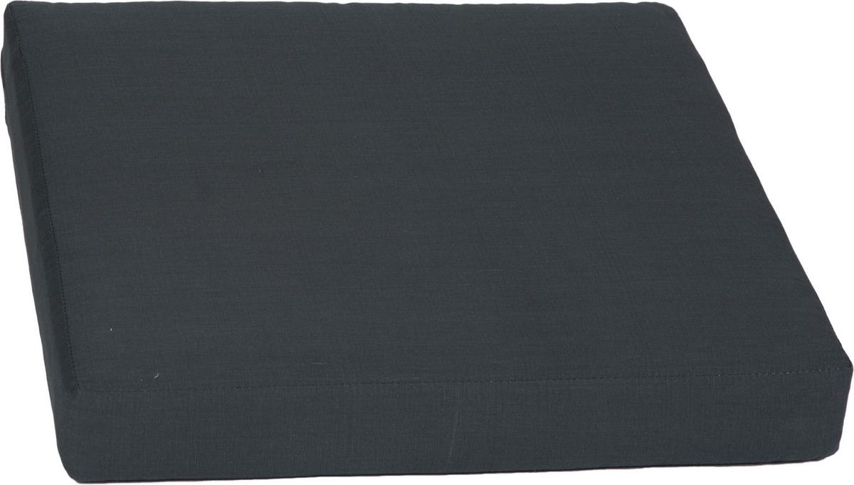 Loungesitzkissen m. Zip ca. 60x60 cm Anthrazit - Anthrazit, Basics, Textil (60/60/8cm) - Gardenson