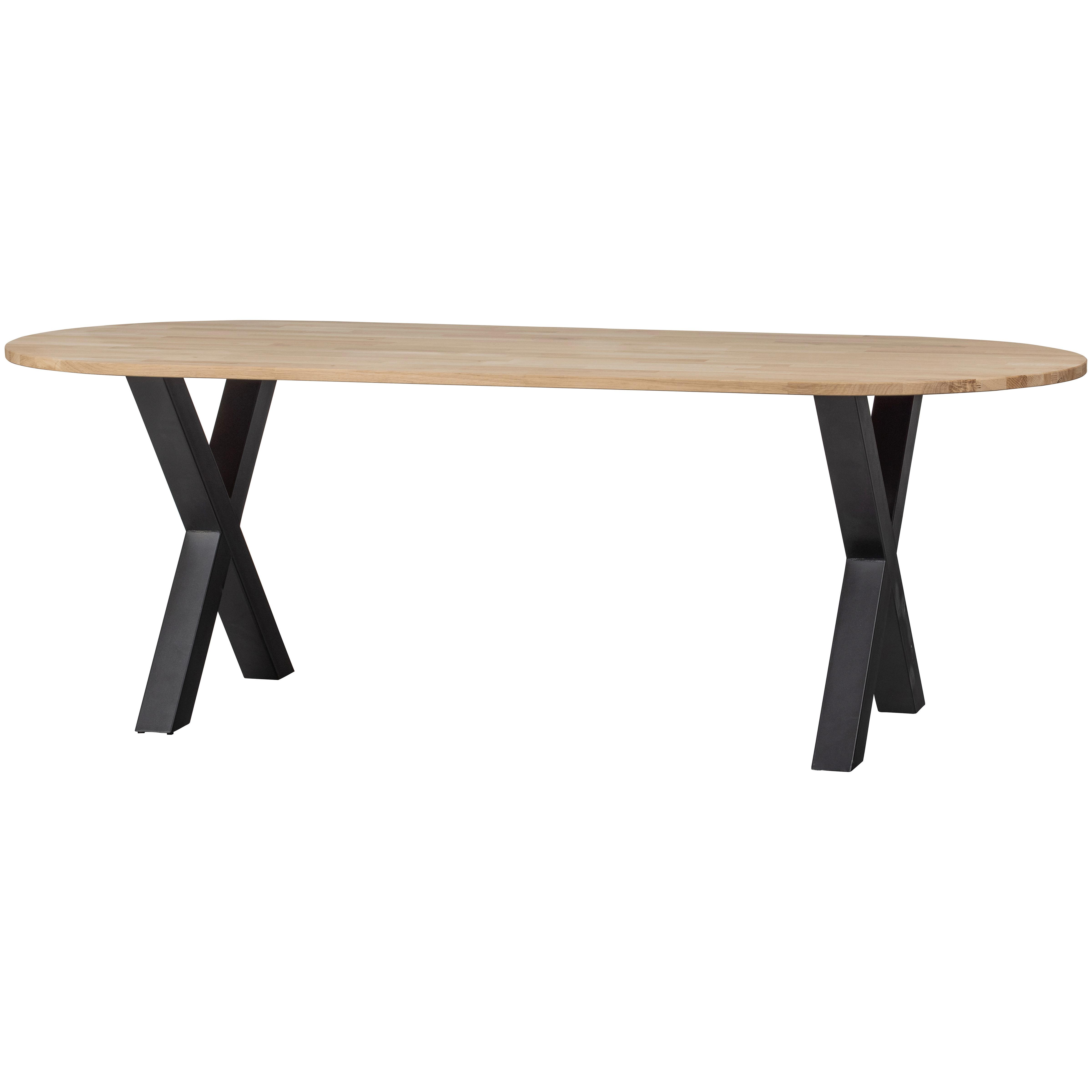 Esstisch Tablo Eichefarben L: 220 cm - Eichefarben/Schwarz, Design, Holz/Metall (220/90/75cm) - Livetastic