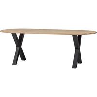 Esstisch Tablo Eichefarben L: 220 cm - Eichefarben/Schwarz, Design, Holz/Metall (220/90/75cm) - Livetastic