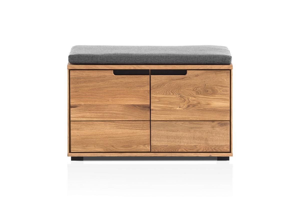 Garderobenbank Lola in Wildeiche - Wildeiche/Schwarz, LIFESTYLE, Holz/Holzwerkstoff (80/47/40cm) - ecoTree