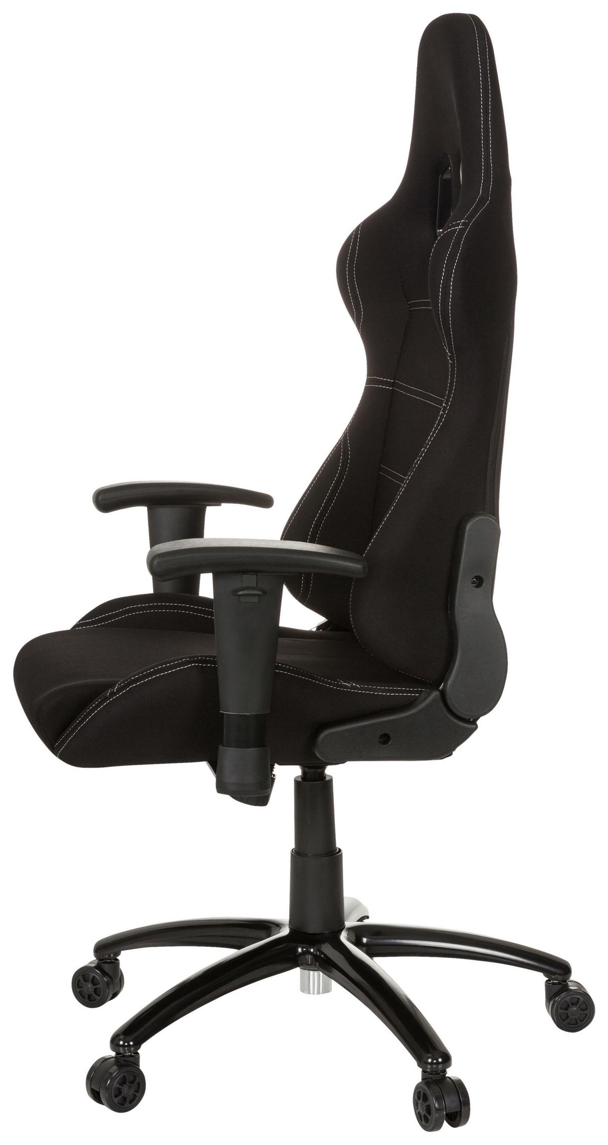 Gaming Stol Game Force, Črna - črna/bela, Basics, kovina/umetna masa (72/140/63cm) - MID.YOU